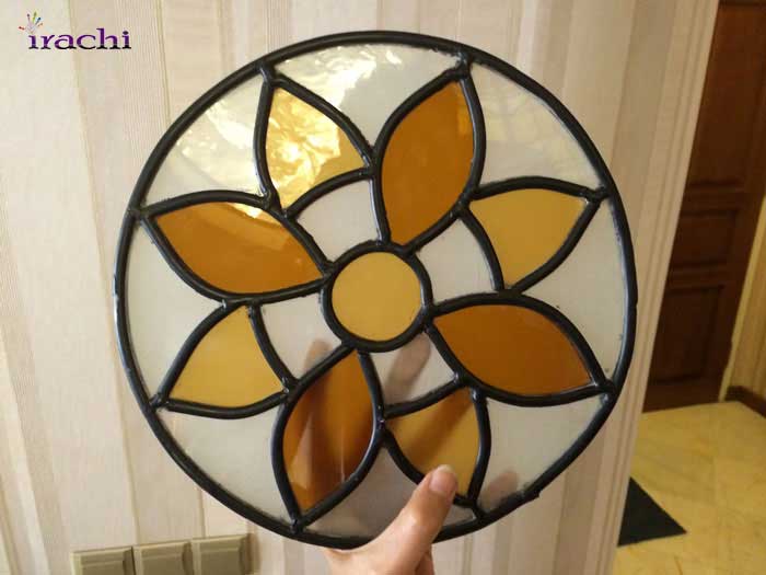 Building colored stained glass dome