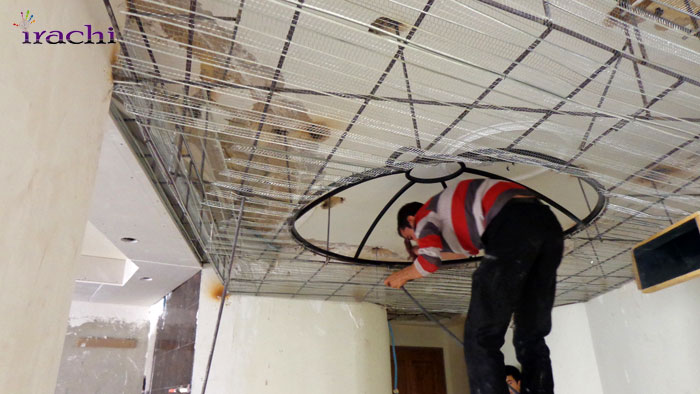 Building colored stained glass dome