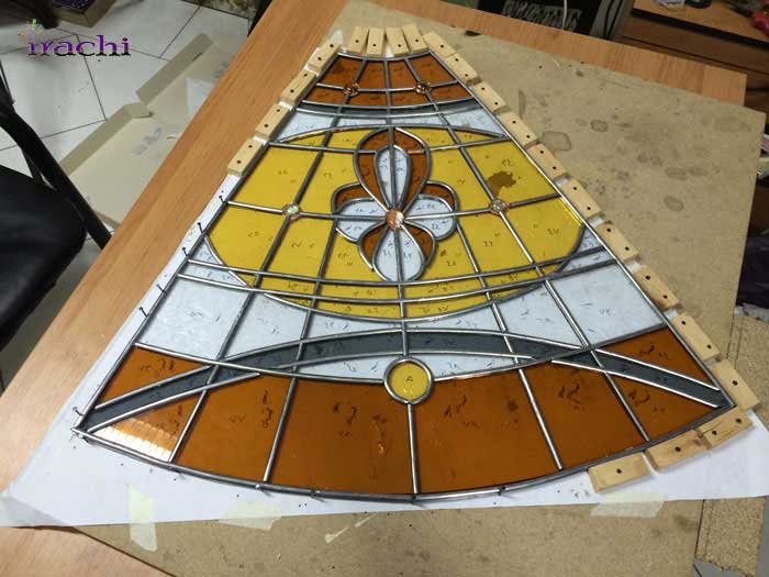 Building colored stained glass dome
