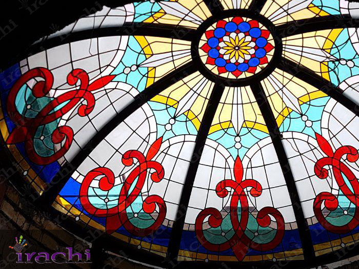 گنبد شیشه ای استیند گلس رنگی - پروژه چیتگر