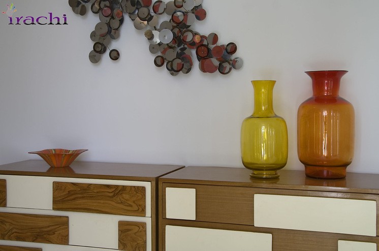 استفاده از بلور و گلدان های شیشه ای